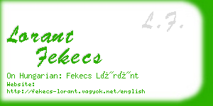 lorant fekecs business card